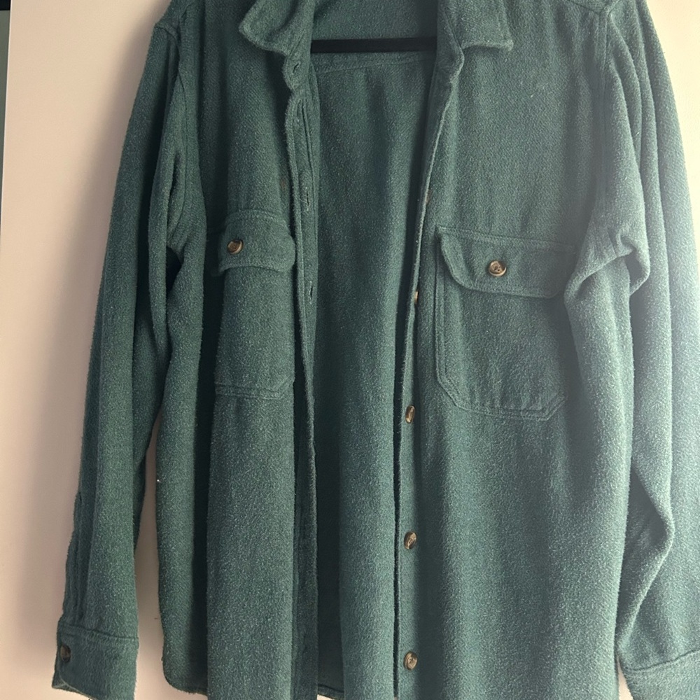 American Eagle Outfitters Teal Shirt Jacket